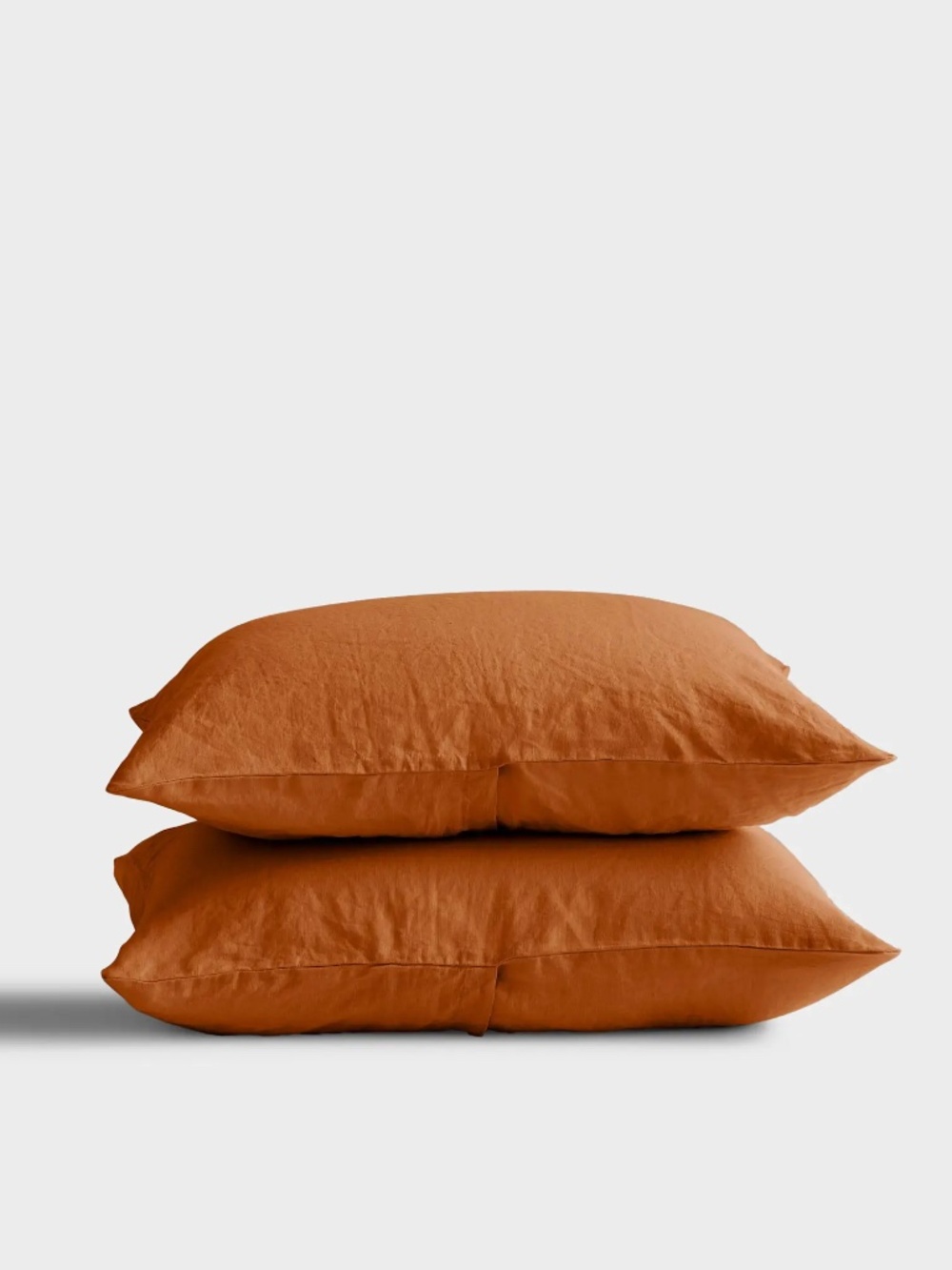 Quince European Linen Sham Set — Standard — Terracotta — Set of 2